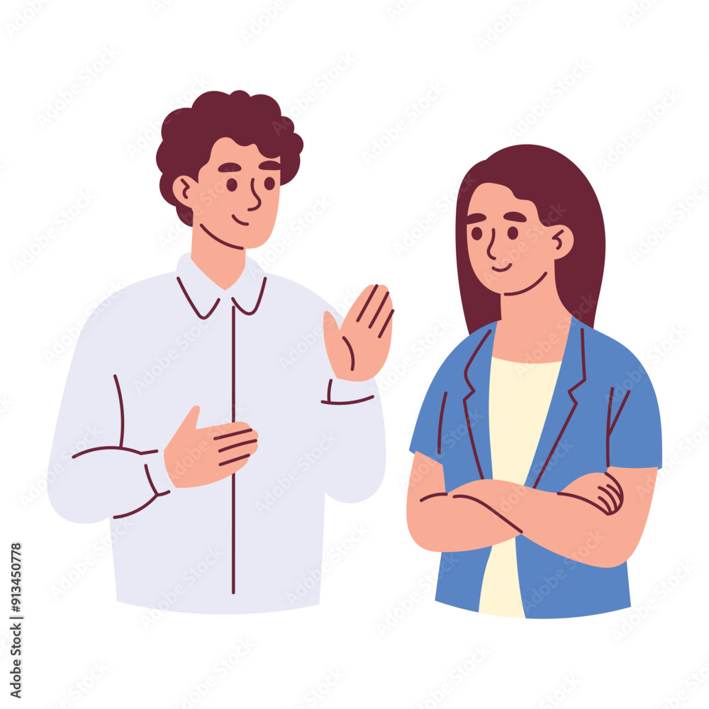 Man and Woman are Talking Doing Conversation Man and Woman are Talking Doing Conversation