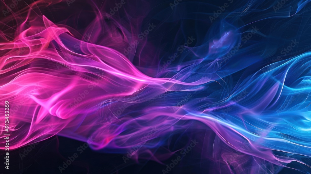 Abstract Swirling Smoke in Pink and Blue