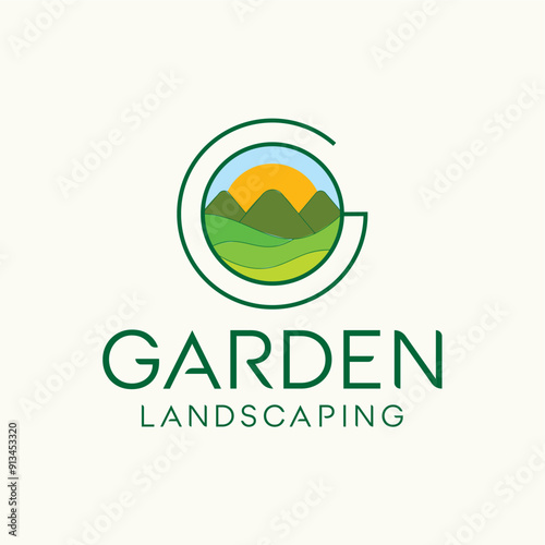 Garden landscaping letter g logo design ideas business name editable vector template  royalty free image