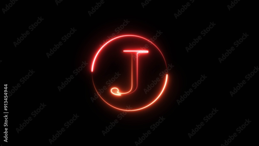 Bright neon letter, alphabet font icon illustration on black background. Bright neon letter, alphabet font icon illustration on black background.