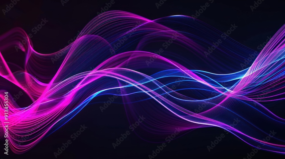 Abstract Wavy Lines in Vibrant Neon Colors Abstract Wavy Lines in Vibrant Neon Colors