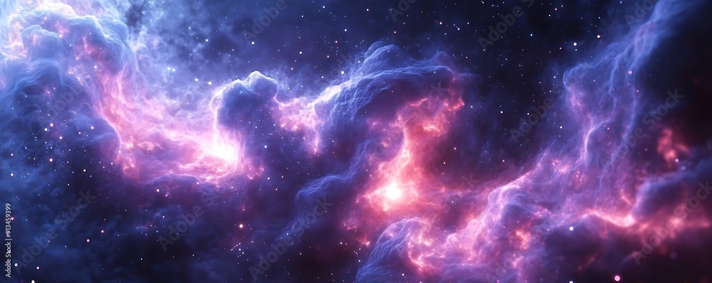 Cosmic Nebula with Stars - 3D Illustration Cosmic Nebula with Stars - 3D Illustration