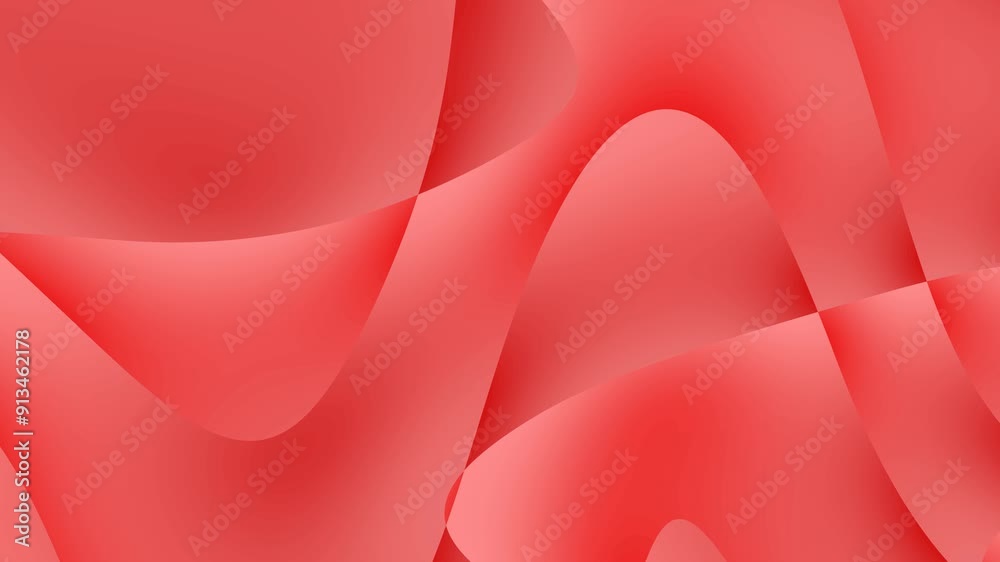 Seamless smooth, abstract background loop featuring flowing red waves and curves, creating a sense of depth and movement.