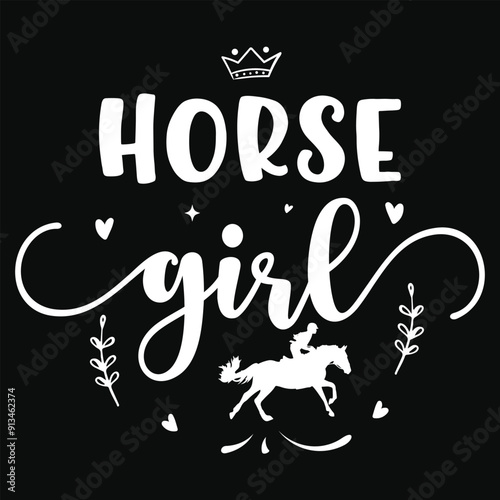 Horse girl horses riding horses jumping typography tshirt design