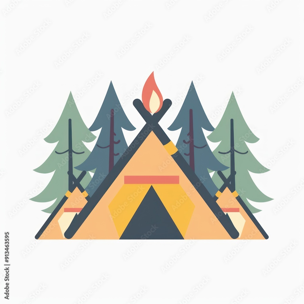 Fototapeta premium Camping Trip Illustration