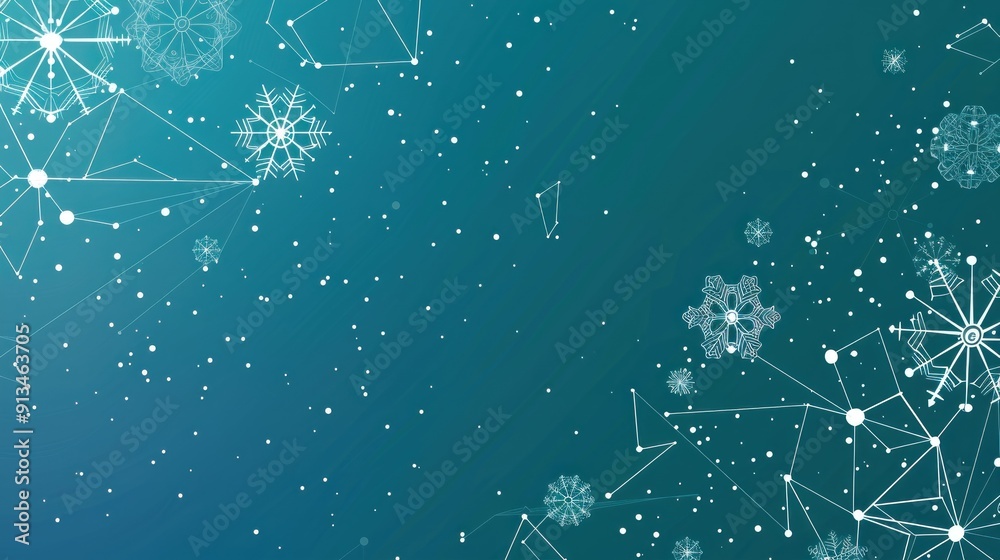 Fototapeta premium Abstract Wintery Background with Snowflake