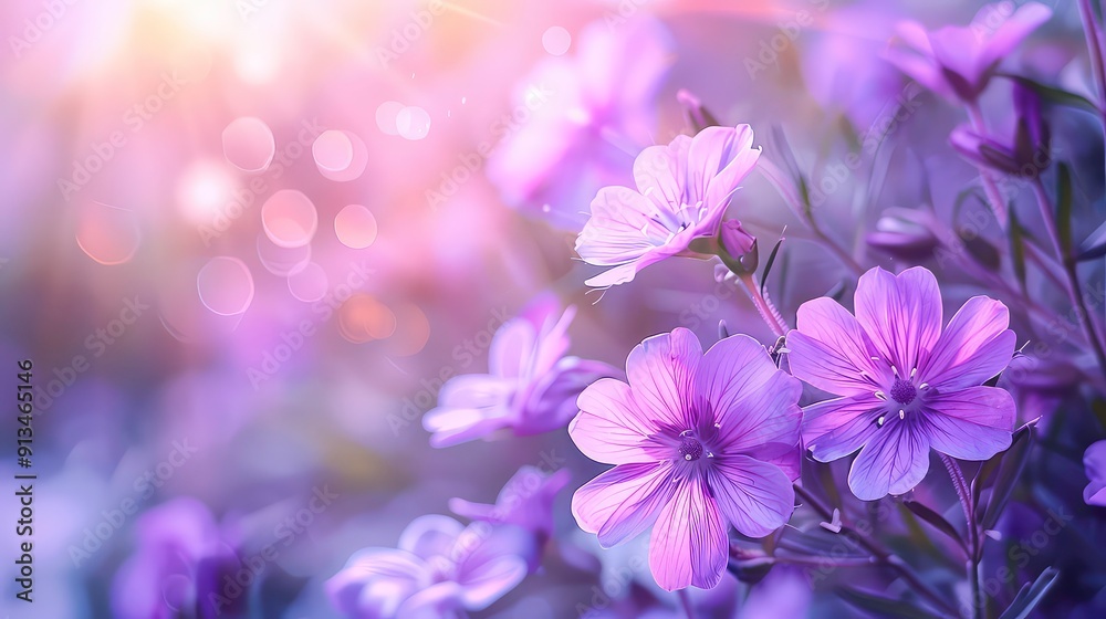 A close-up shot of purple flowers with a blurred background and a soft glow. A close-up shot of purple flowers with a blurred background and a soft glow.