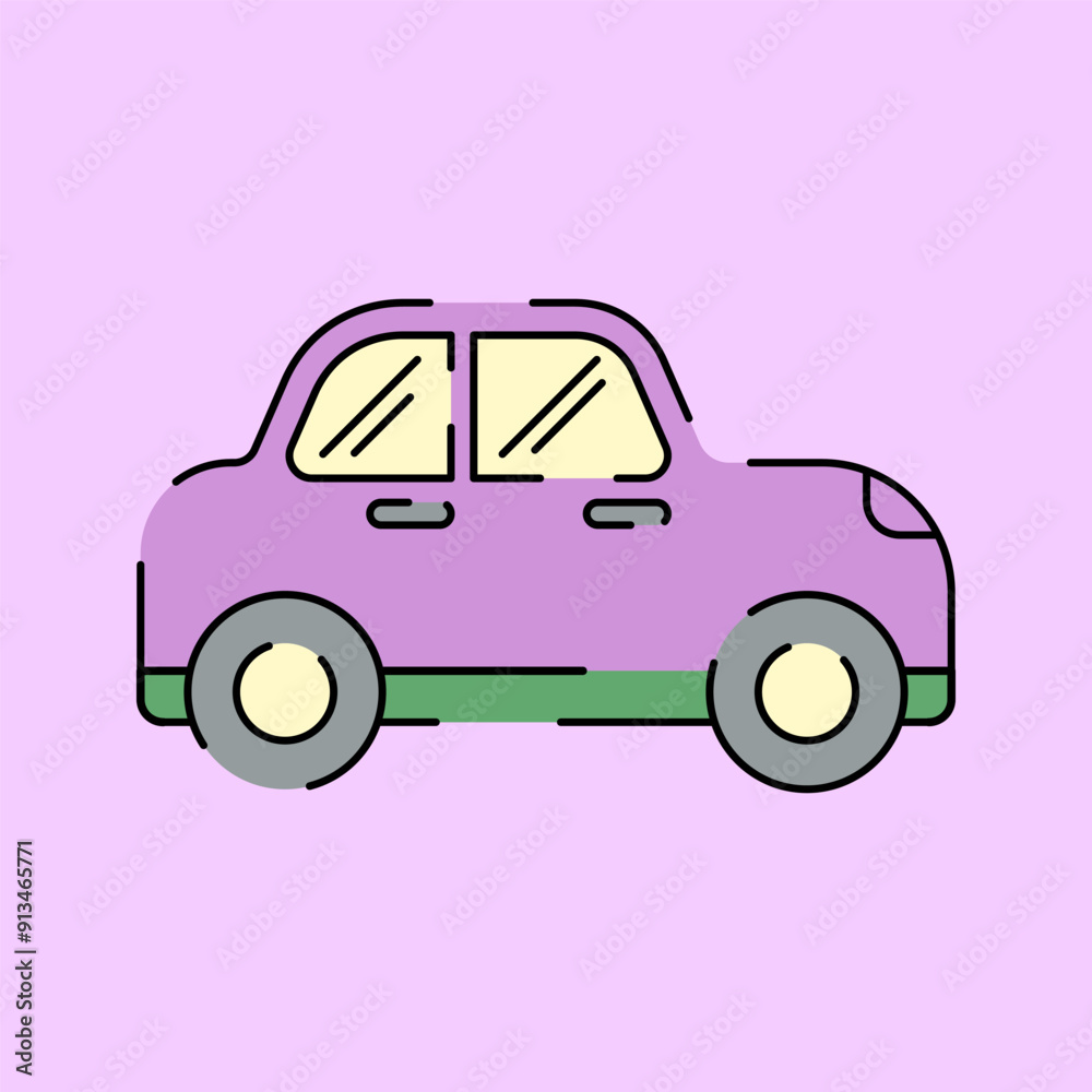 Cute Car Toys for Kids Isolated on Pink Background Cute Car Toys for Kids Isolated on Pink Background