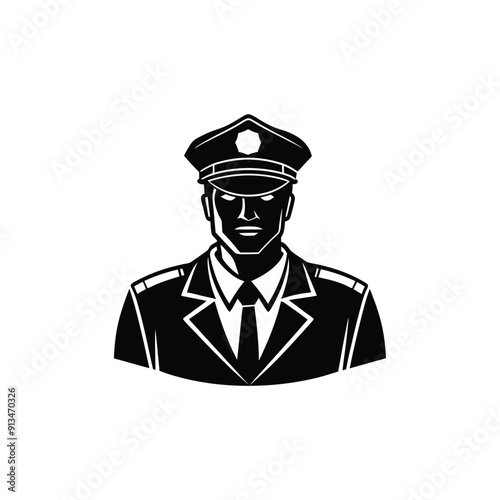 police man illustration silhouette