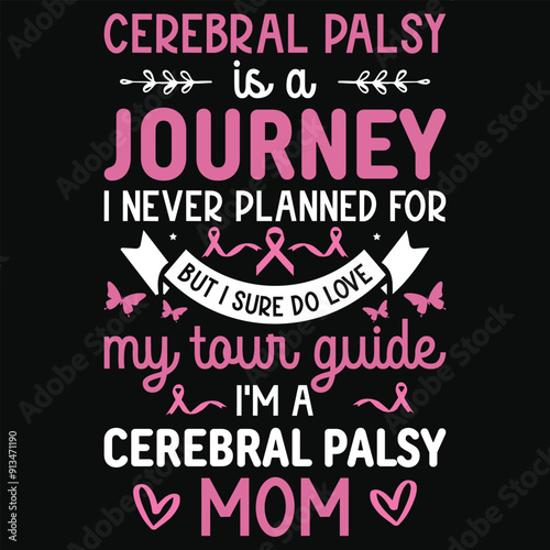 Cerebral palsy is a journey lung cancer awareness typography tshirt design