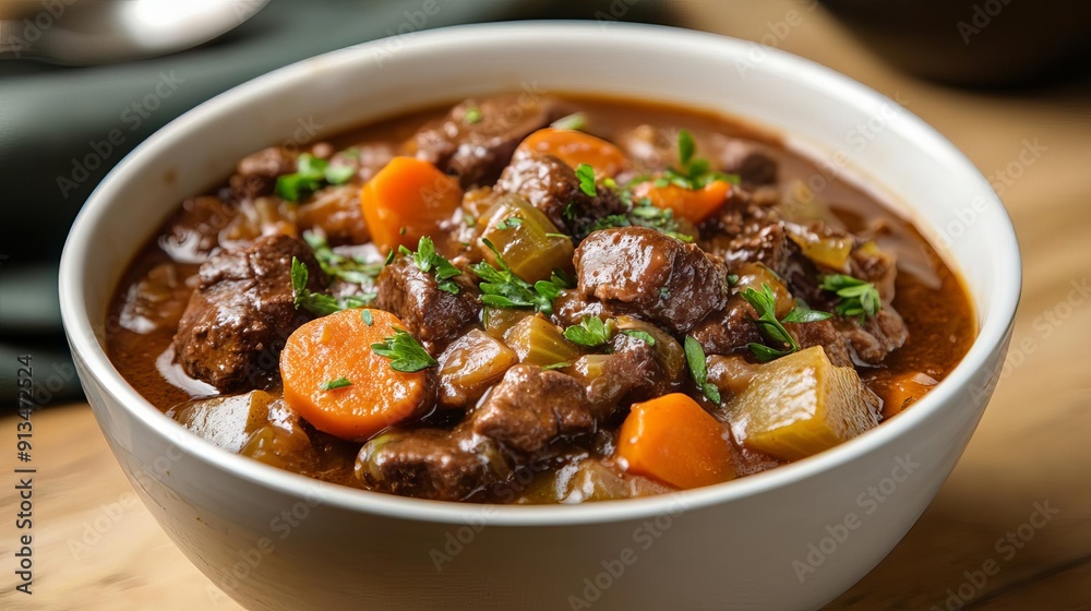 Warm bowl of hearty winter stew, Winter food, Comforting meal Warm bowl of hearty winter stew, Winter food, Comforting meal