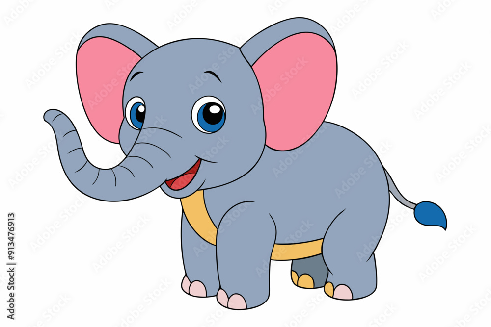 Fototapeta premium Elephant vector art illustration on a white background