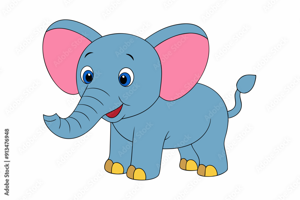 Fototapeta premium Elephant vector art illustration on a white background
