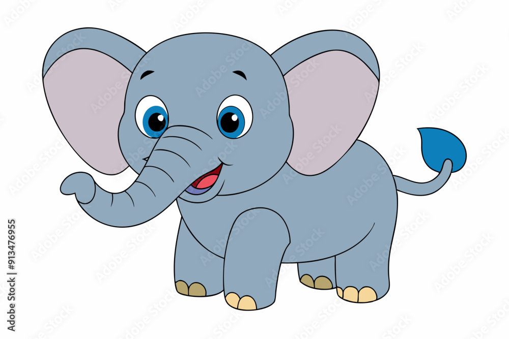 Elephant vector art illustration on a white background Elephant vector art illustration on a white background