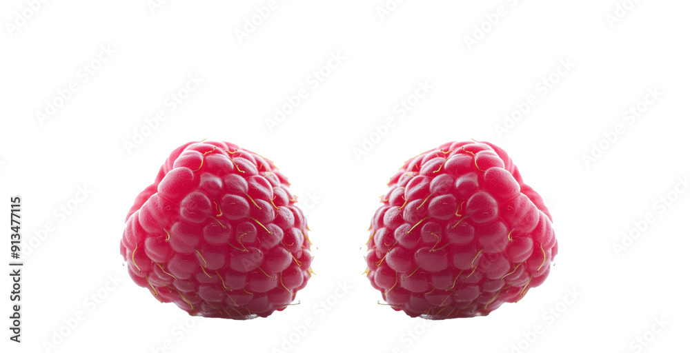 bunch of raspberries, high quality PNG image, no background  