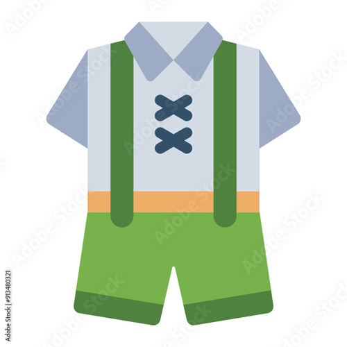 Lederhosen icon for traditional German clothes.