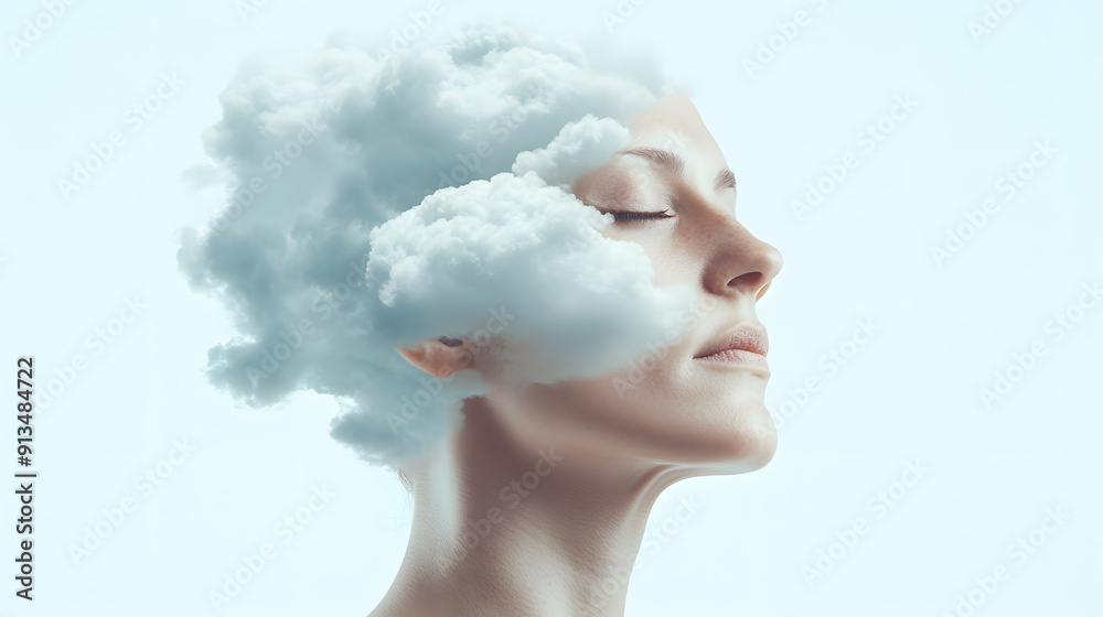 Toxic smog covering a man's head as cloud, in double exposure. Air quality pollution-inspired imagery, isolated on a background, the critical environmental concern, climate crisis, and health issues. Toxic smog covering a man's head as cloud, in double exposure. Air quality pollution-inspired imagery, isolated on a background, the critical environmental concern, climate crisis, and health issues.