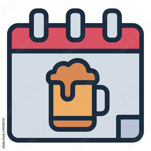 Calendar icon marking Oktoberfest event with beer.