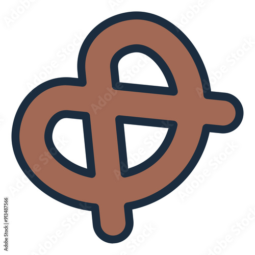 Pretzel icon as traditional German food.