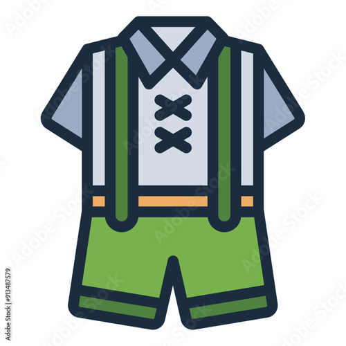 Lederhosen icon for traditional German clothes.