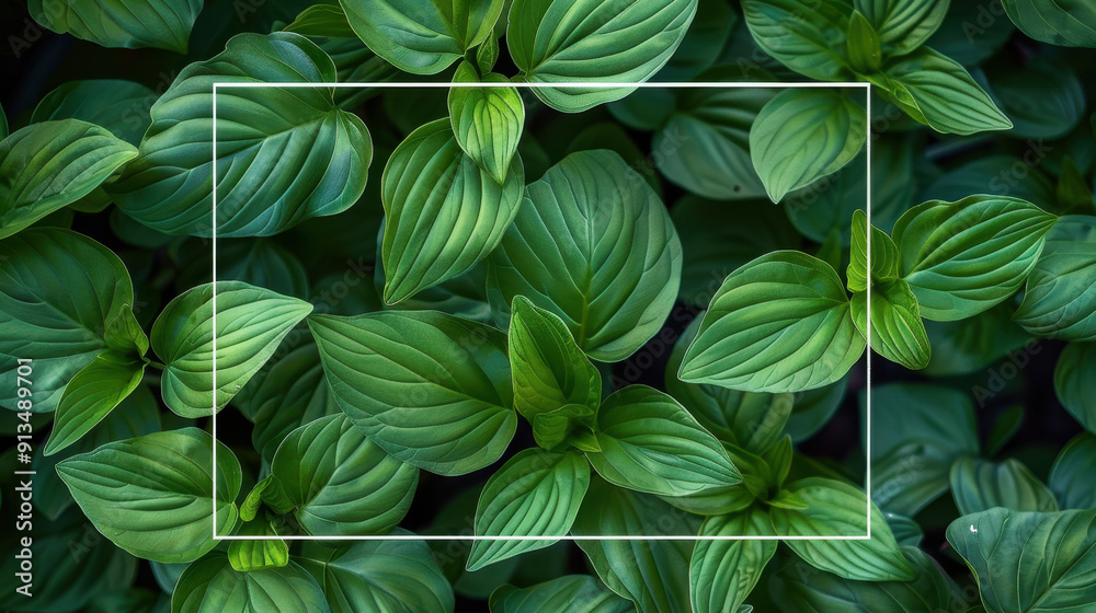 Close-Up of Vibrant Green Leaves with Framing Element, Nature Background, Fresh Foliage, Natural Texture, Botanical Minimalistic Art, Organic Growth, Lush Vegetation Design for Nature Lovers Close-Up of Vibrant Green Leaves with Framing Element, Nature Background, Fresh Foliage, Natural Texture, Botanical Minimalistic Art, Organic Growth, Lush Vegetation Design for Nature Lovers
