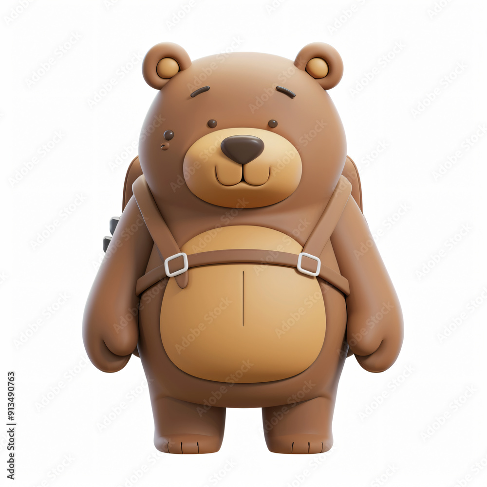 3d render icon of Bear cartoon plastic 3d clay isolated 3d render icon of Bear cartoon plastic 3d clay isolated