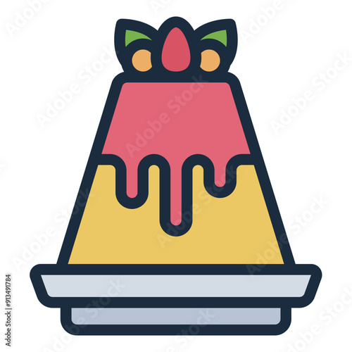 Panna Cotta italian food icon