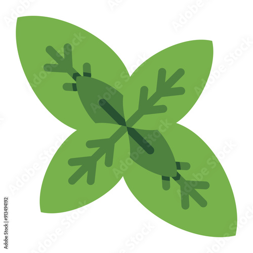 Basil leaves herb food icon