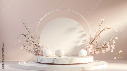 easter egg in a vase with flowers