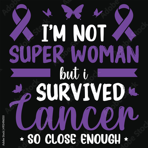 I'm not super woman but i survived cancer pancreatic cancer awareness typography tshirt design