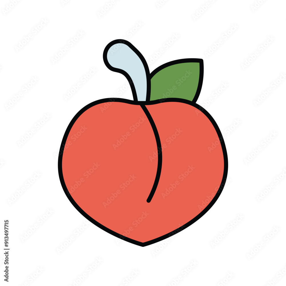 Fototapeta premium peach color line icon with white background vector stock illustration