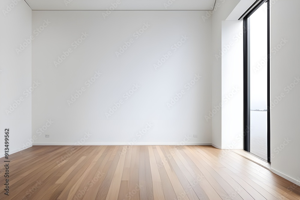 empty white room with wood floor empty white room with wood floor