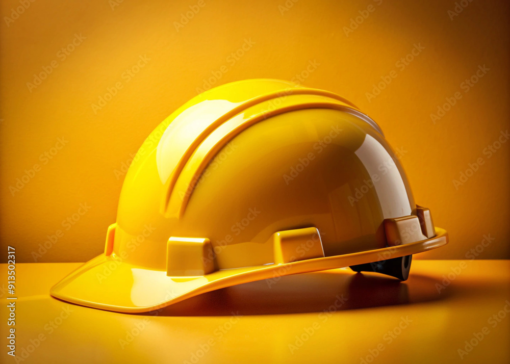 yellow safety helmet, work, isolated on yellow yellow safety helmet, work, isolated on yellow