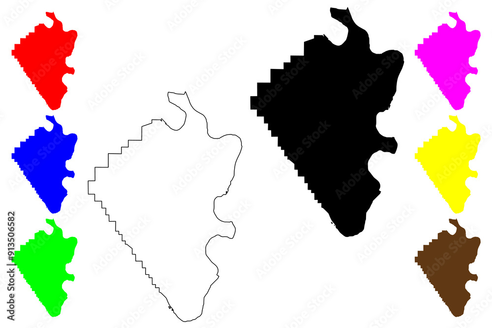Fototapeta premium Mississippi County, Missouri (U.S. county, United States of America, USA, U.S., US) map vector illustration, scribble sketch Mississippi map