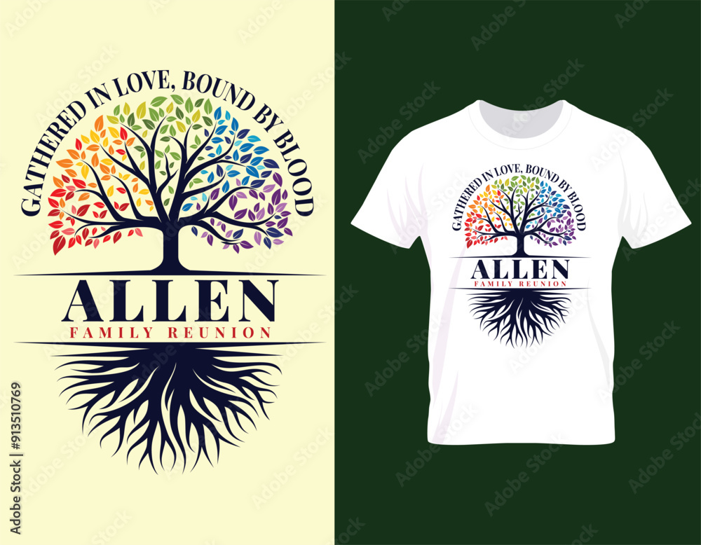 custom made wallpaper toronto digitalGathered in love bound by blood allen family reunion tshirt design vector graphics