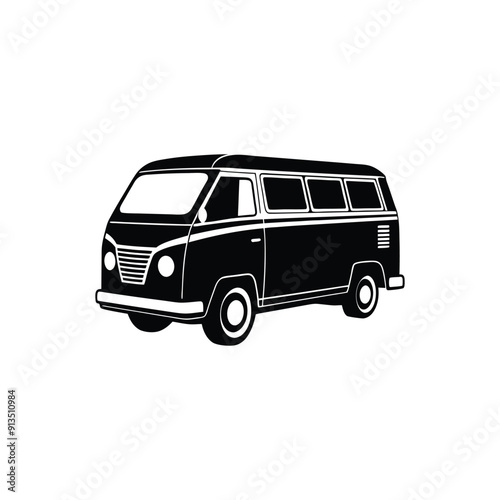 van illustration silhouette.