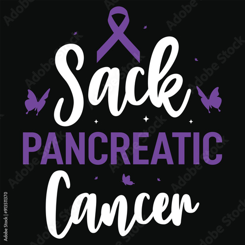 Sack pancreatic cancer awareness typography tshirt design