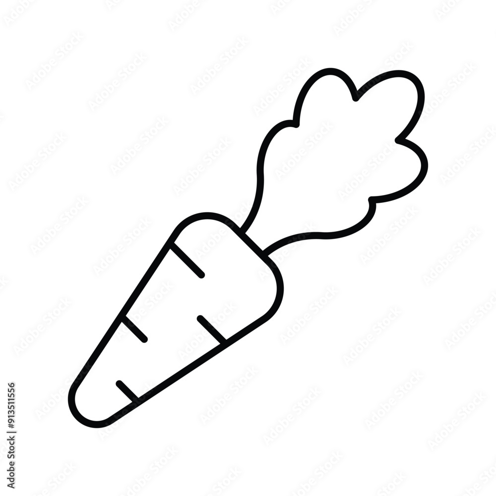 carrot line icon with white background vector stock illustration carrot line icon with white background vector stock illustration