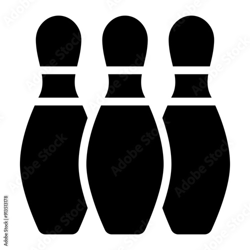 Bowling pin icon for sport and game designs