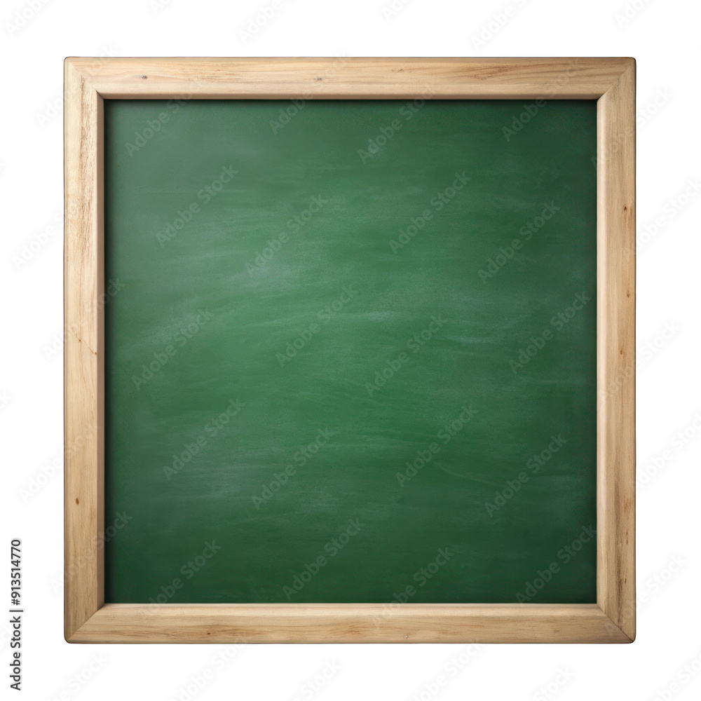 Green chalkboard with wooden frame isolated on transparent background Green chalkboard with wooden frame isolated on transparent background
