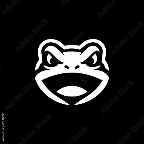 Frog Head Smile Logo Vector Illustration