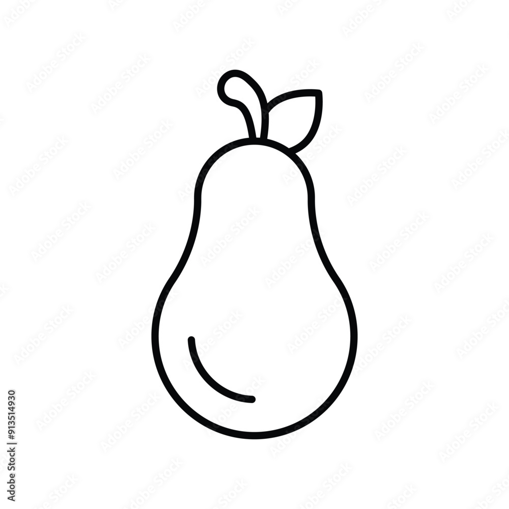 pear line icon with white background vector stock illustration pear line icon with white background vector stock illustration