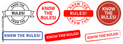 know the rules stamp collection icon procedures terms reminder rule information design template