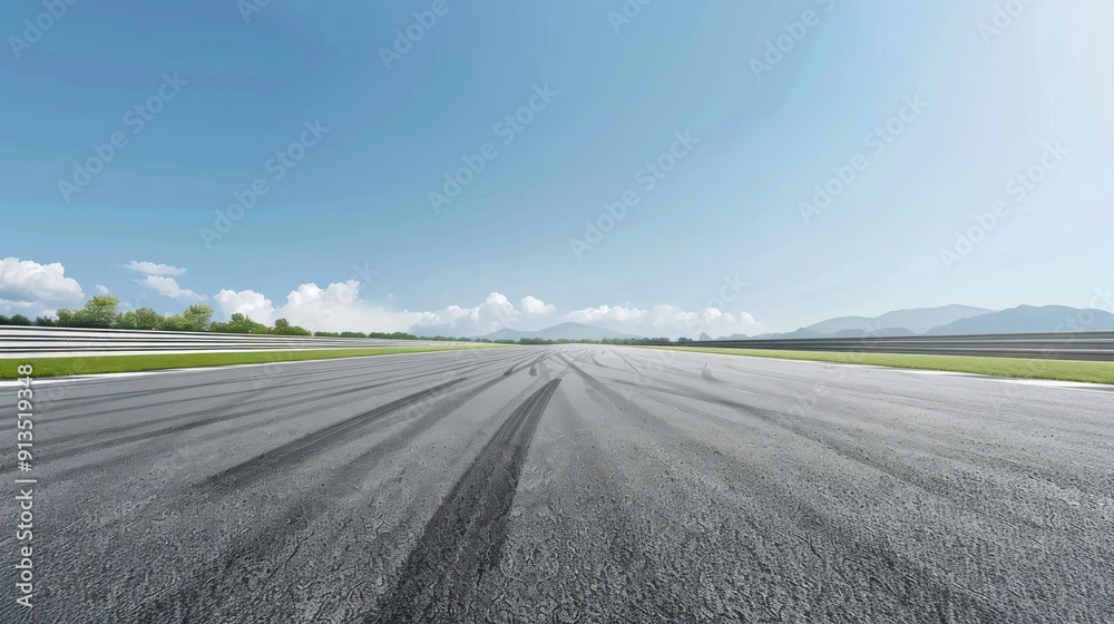 Fototapeta premium Race Track Under a Blue Sky