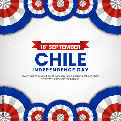 Chile Independence Day celebration with ornament decoration background