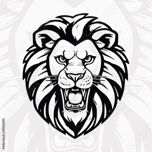 Lion Head logo Silhouette vector