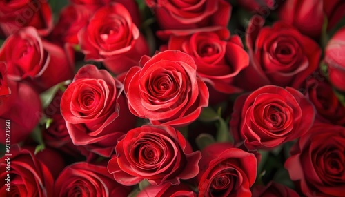 Vibrant Red Roses Arranged Elegantly in a Floral Display for Special Occasions