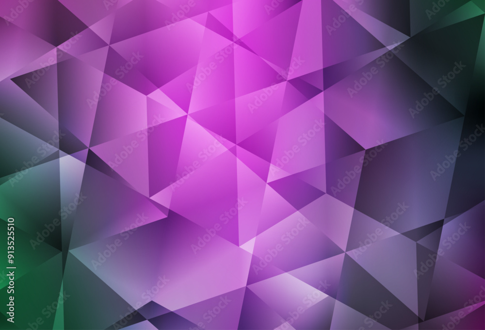 Obraz premium Light Pink, Green vector gradient triangles pattern.