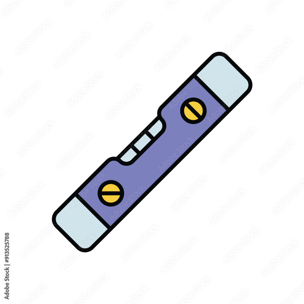 spirit level color line icon with white background vector stock illustration spirit level color line icon with white background vector stock illustration