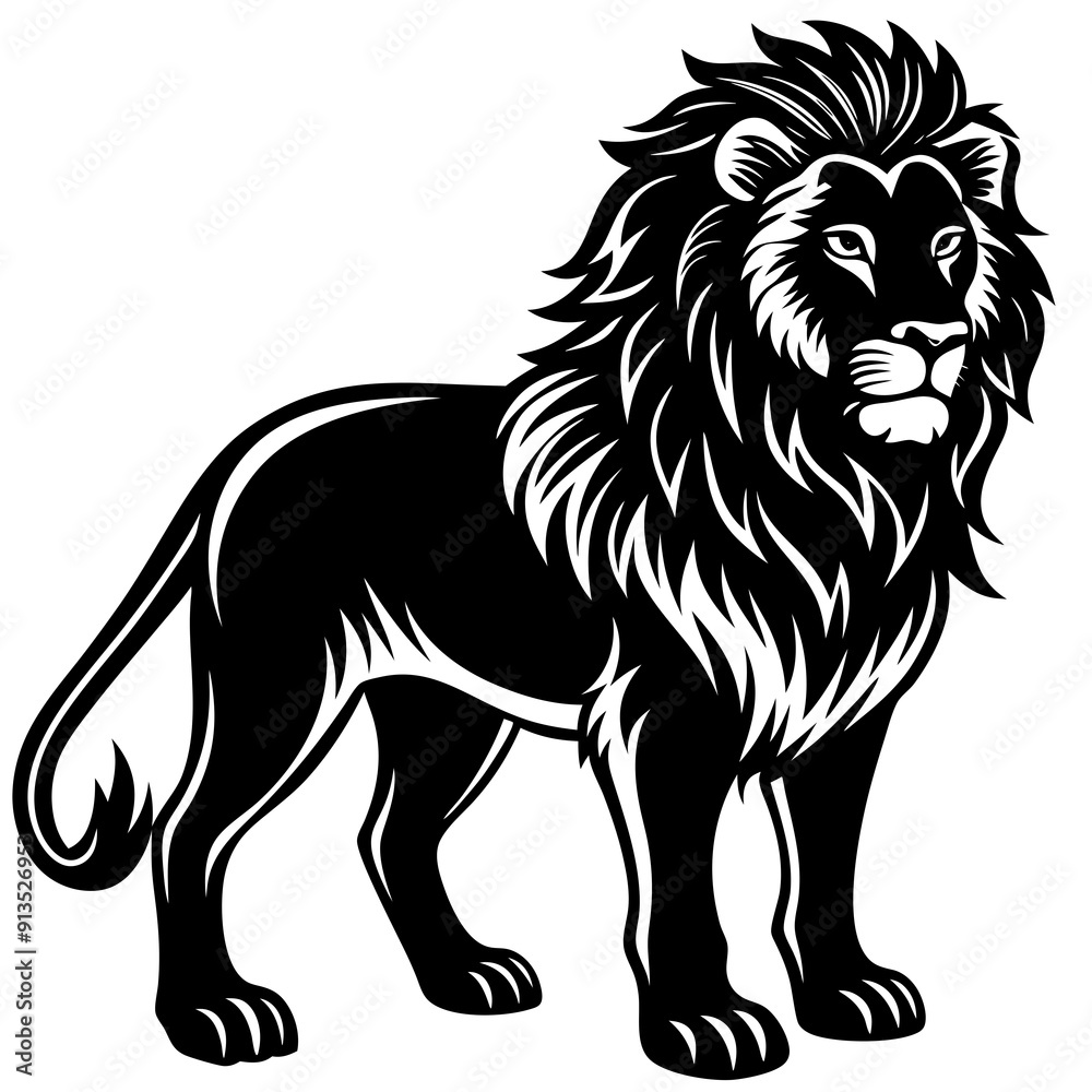 lion silhouette vector illustration in white background lion silhouette vector illustration in white background